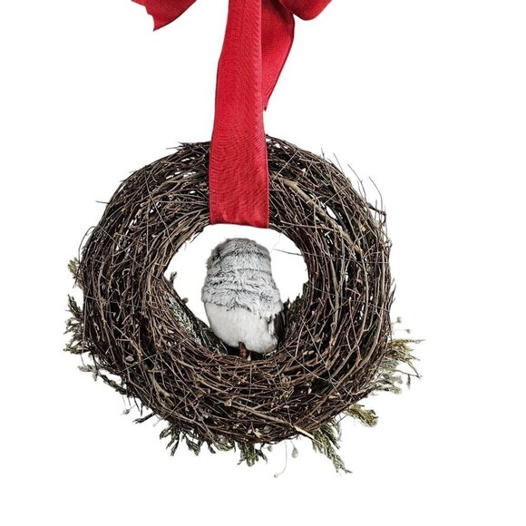 Owl Winter Grapevine Holiday Wreath - Picture 4 of 4
